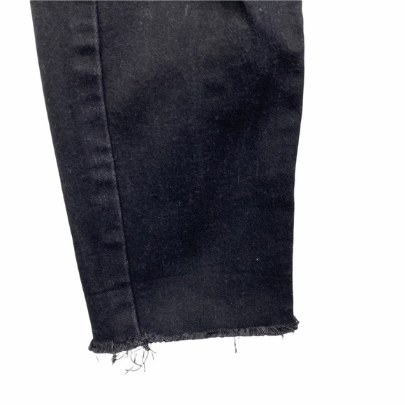 Old Navy Rockstar Distressed Raw Hem Skinny Jeans Women's 2 Black Mid Rise - Picture 6 of 9